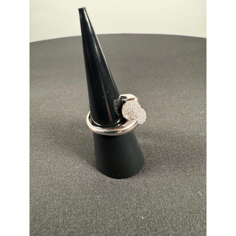 nOir Jewelry Silver Dee Pave Ring Size 8 - Picture 4 of 7